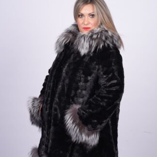 ημίπαλτο με γούνα βιζόν